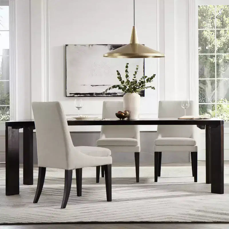 Spruce&Spring Upholstered Dining Chair with Double-layed Seat Cushion and Wood Legs