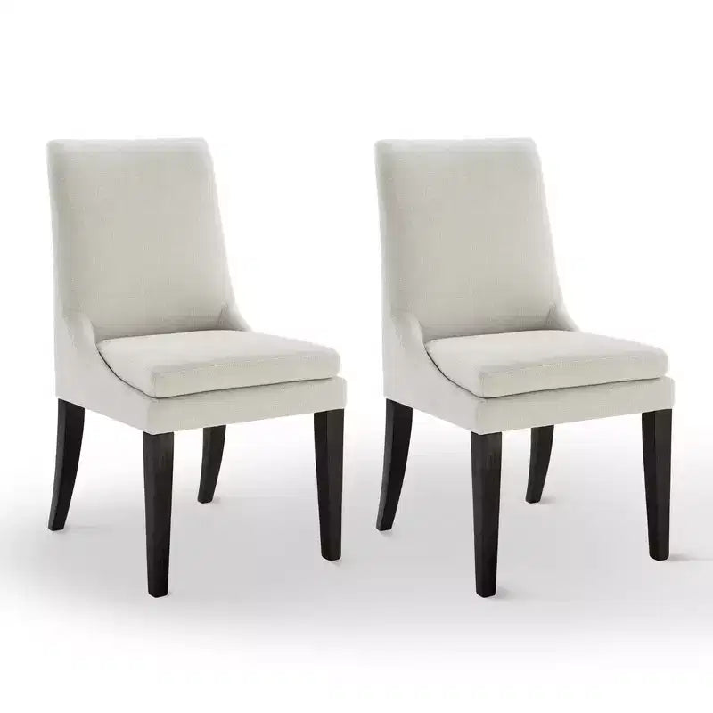 Spruce&Spring Upholstered Dining Chair with Double-layed Seat Cushion and Wood Legs