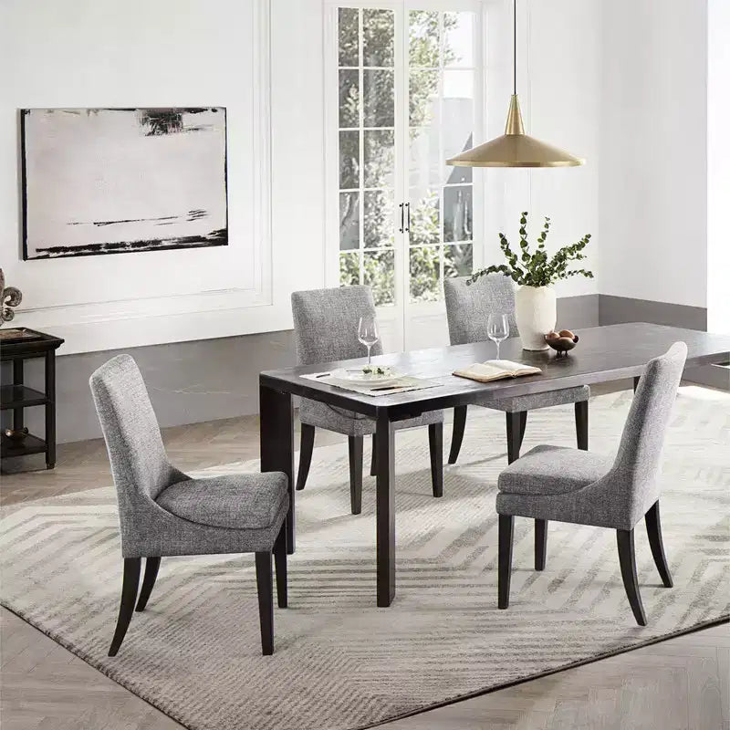 Spruce&Spring Upholstered Dining Chair with Double-layed Seat Cushion and Wood Legs
