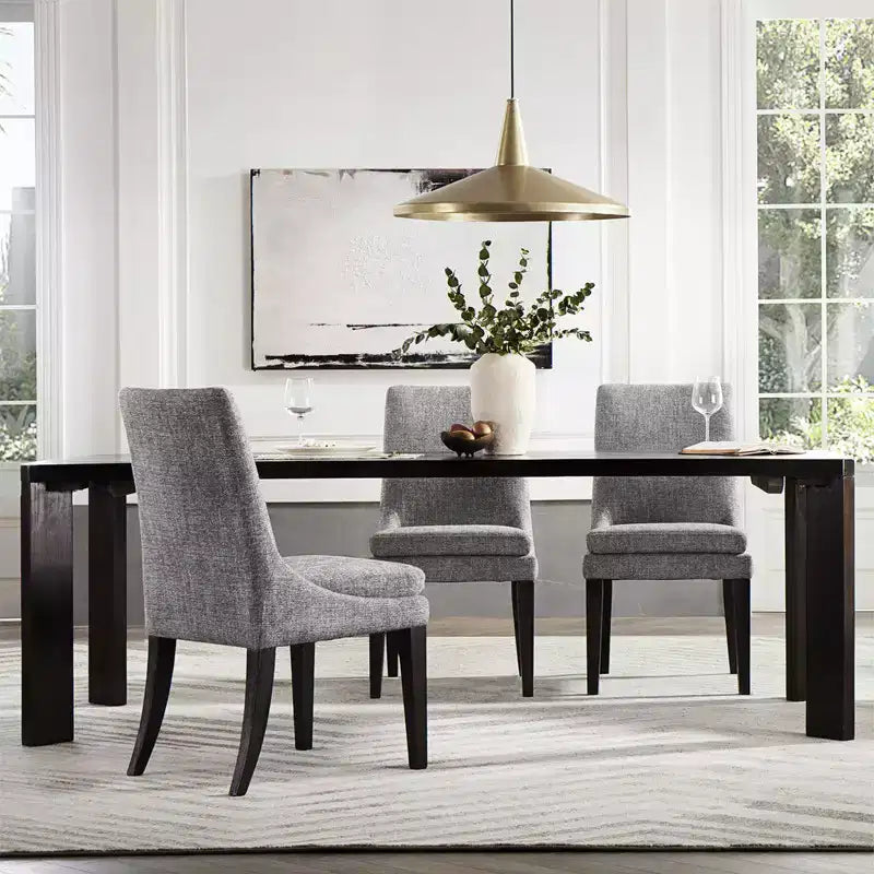 Spruce&Spring Upholstered Dining Chair with Double-layed Seat Cushion and Wood Legs
