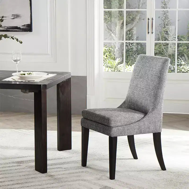 Spruce&Spring Upholstered Dining Chair with Double-layed Seat Cushion and Wood Legs