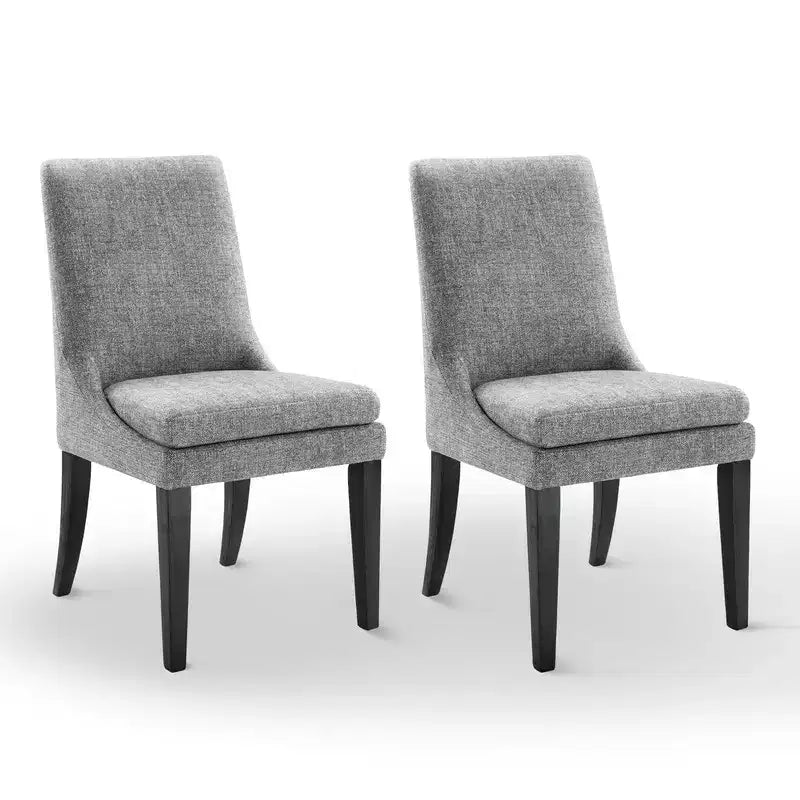 Spruce&Spring Upholstered Dining Chair with Double-layed Seat Cushion and Wood Legs