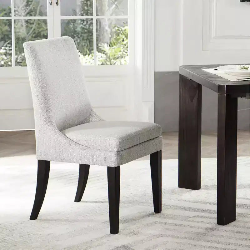 Spruce&Spring Upholstered Dining Chair with Double-layed Seat Cushion and Wood Legs