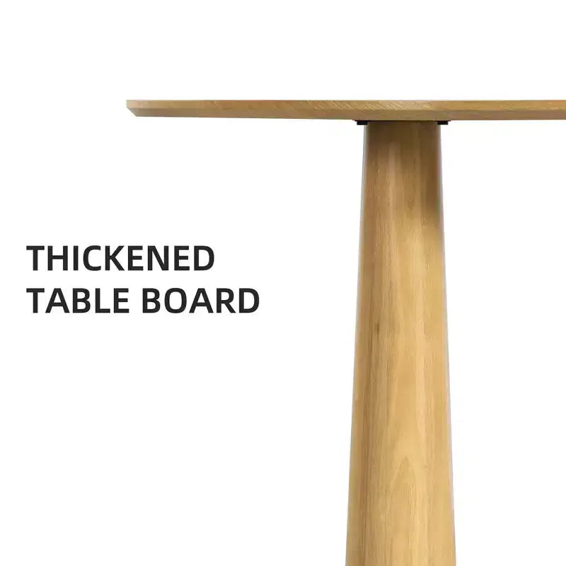 PexFix 45 Round Dining Table Kitchen Table for 4 with Arc-Shaped Edge Top and 4 Tapered Legs for Living Room Dining Room Coffee Office Sturdy Natural