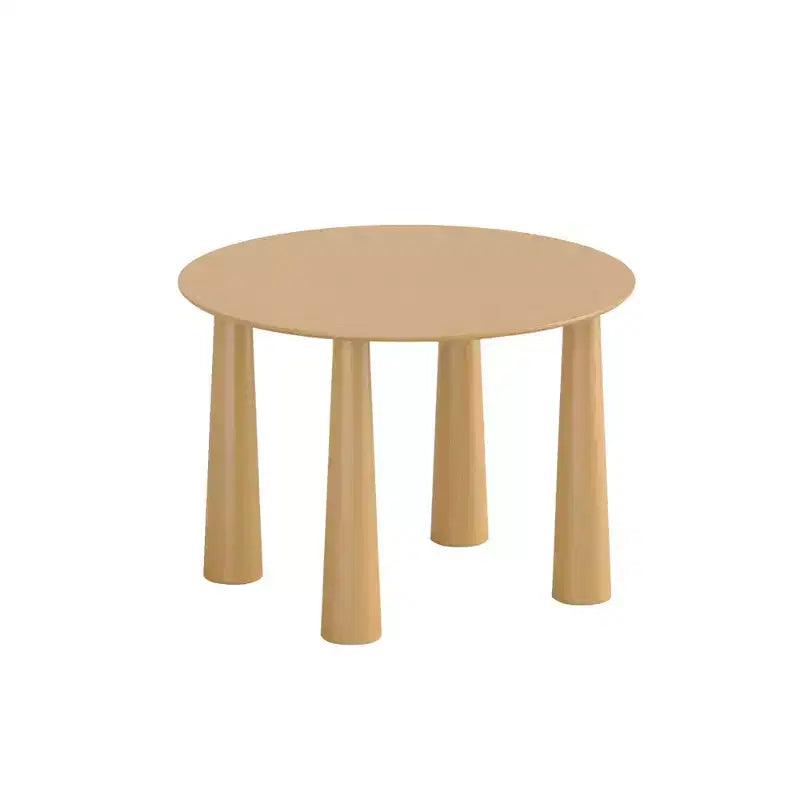 PexFix 45 Round Dining Table Kitchen Table for 4 with Arc-Shaped Edge Top and 4 Tapered Legs for Living Room Dining Room Coffee Office Sturdy Natural