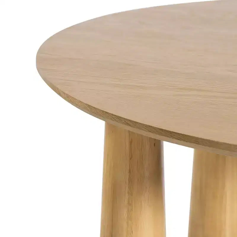 PexFix 45 Round Dining Table Kitchen Table for 4 with Arc-Shaped Edge Top and 4 Tapered Legs for Living Room Dining Room Coffee Office Sturdy Natural