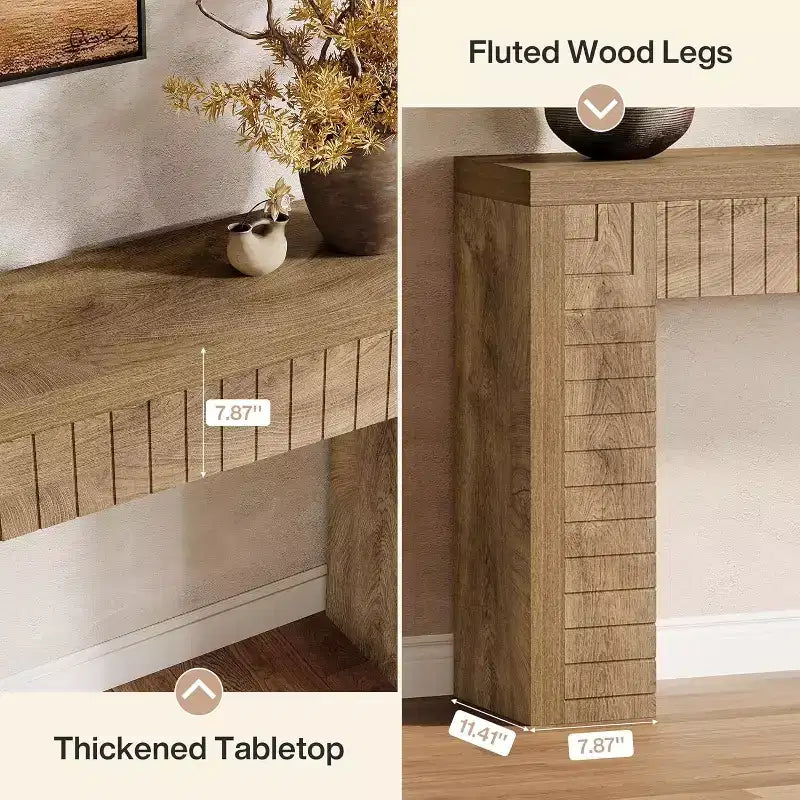 Lantine 70.9-Inch Extra Long Console Table for Entryway, Narrow Sofa Table Behind Couch, Suitable for Hallway, Foyer, Living Room,Brown