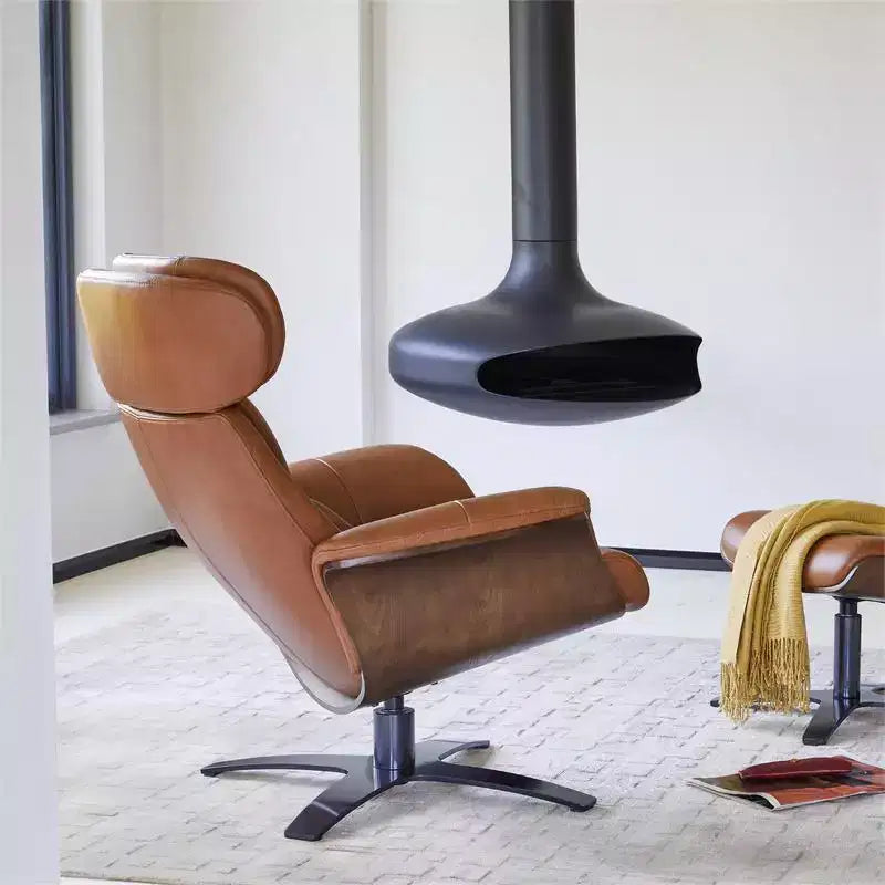 Spruce&Spring Swivel Recliner Chair Set Accent Chair with Ottoman and Adjustable Headrest