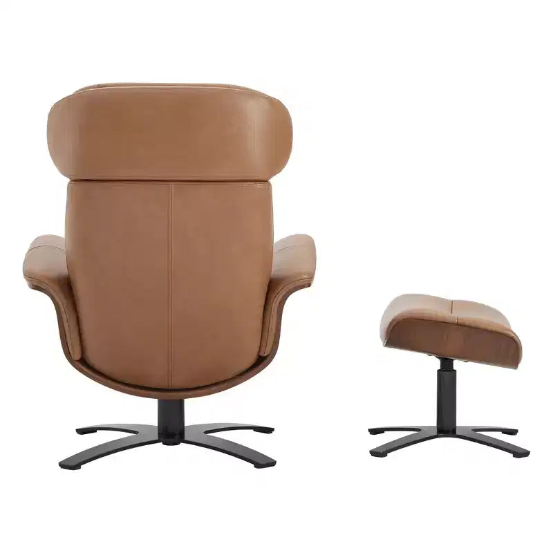 Spruce&Spring Swivel Recliner Chair Set Accent Chair with Ottoman and Adjustable Headrest