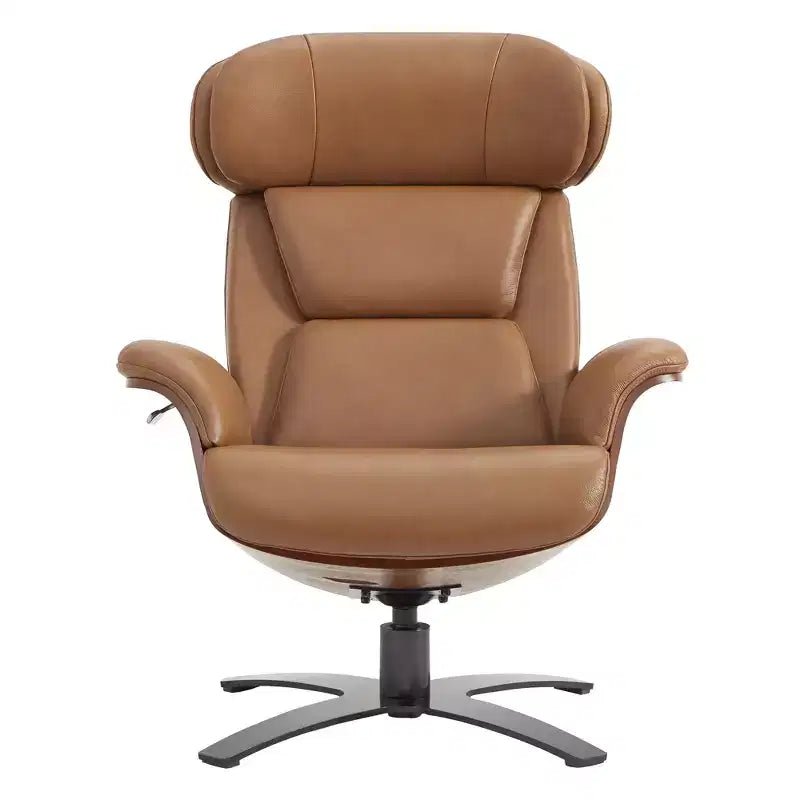 Spruce&Spring Swivel Recliner Chair Set Accent Chair with Ottoman and Adjustable Headrest