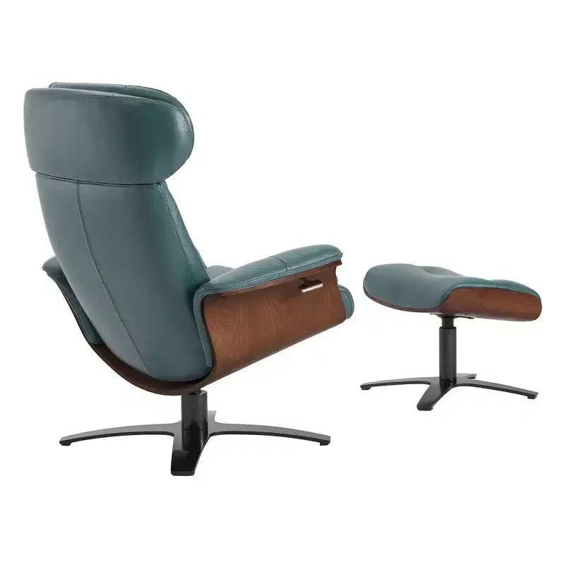 Spruce&Spring Swivel Recliner Chair Set Accent Chair with Ottoman and Adjustable Headrest