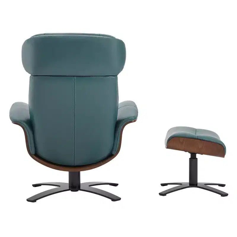 Spruce&Spring Swivel Recliner Chair Set Accent Chair with Ottoman and Adjustable Headrest