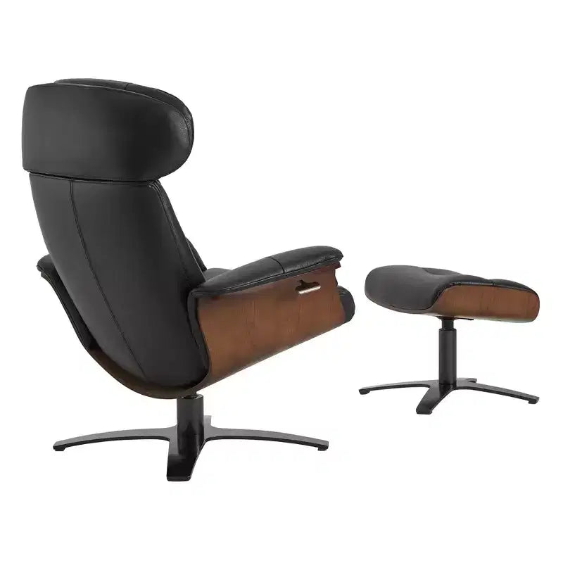 Spruce&Spring Swivel Recliner Chair Set Accent Chair with Ottoman and Adjustable Headrest
