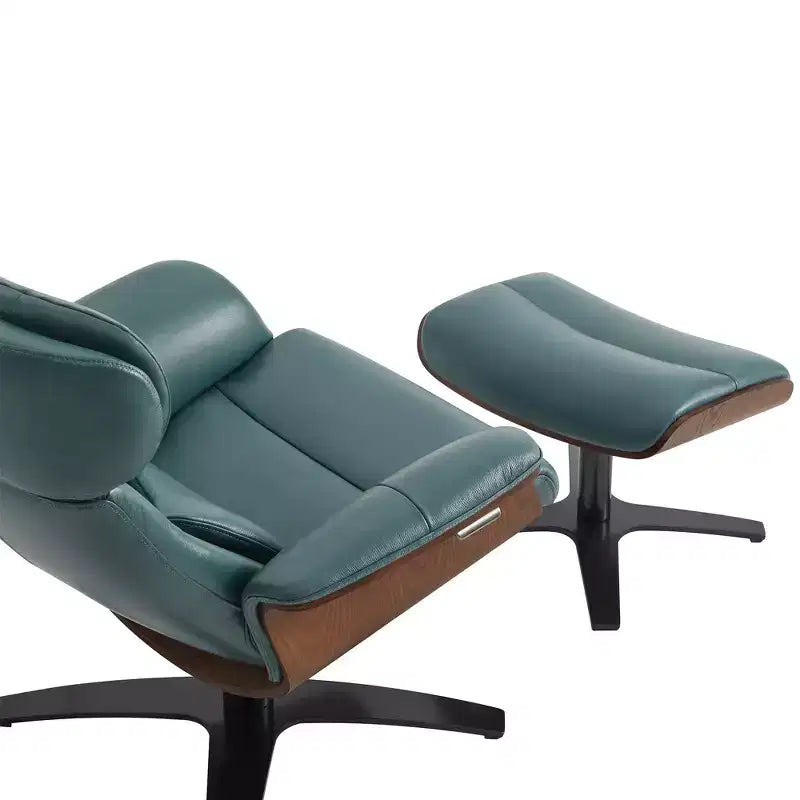 Spruce&Spring Swivel Recliner Chair Set Accent Chair with Ottoman and Adjustable Headrest