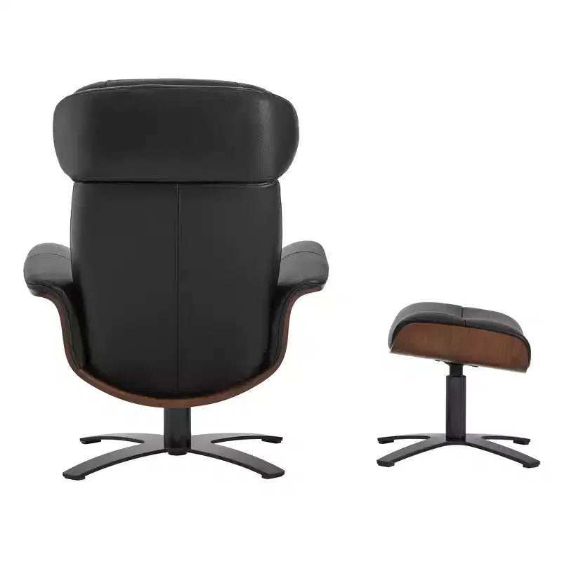 Spruce&Spring Swivel Recliner Chair Set Accent Chair with Ottoman and Adjustable Headrest