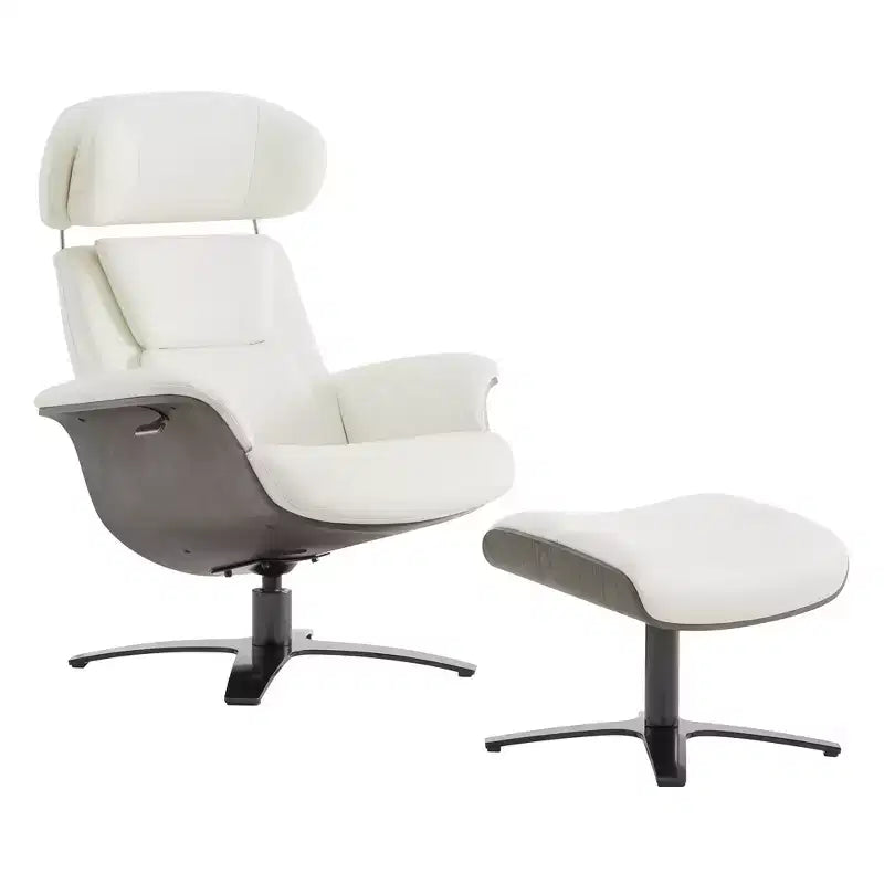 Spruce&Spring Swivel Recliner Chair Set Accent Chair with Ottoman and Adjustable Headrest