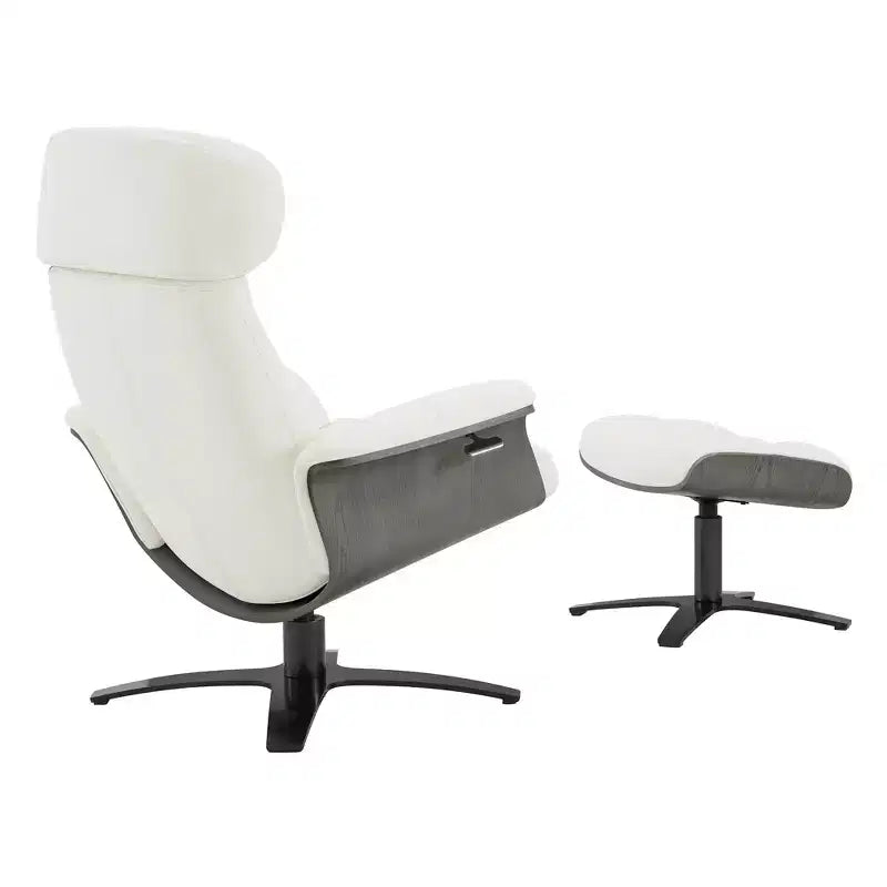 Spruce&Spring Swivel Recliner Chair Set Accent Chair with Ottoman and Adjustable Headrest