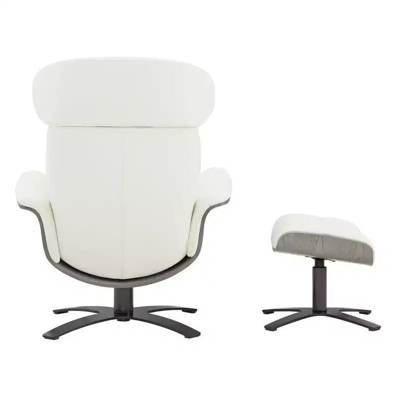 Spruce&Spring Swivel Recliner Chair Set Accent Chair with Ottoman and Adjustable Headrest
