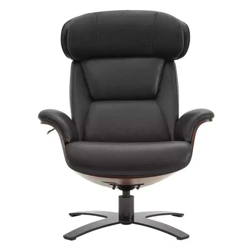 Spruce&Spring Swivel Recliner Chair Set Accent Chair with Ottoman and Adjustable Headrest