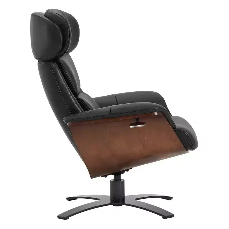 Spruce&Spring Swivel Recliner Chair Set Accent Chair with Ottoman and Adjustable Headrest