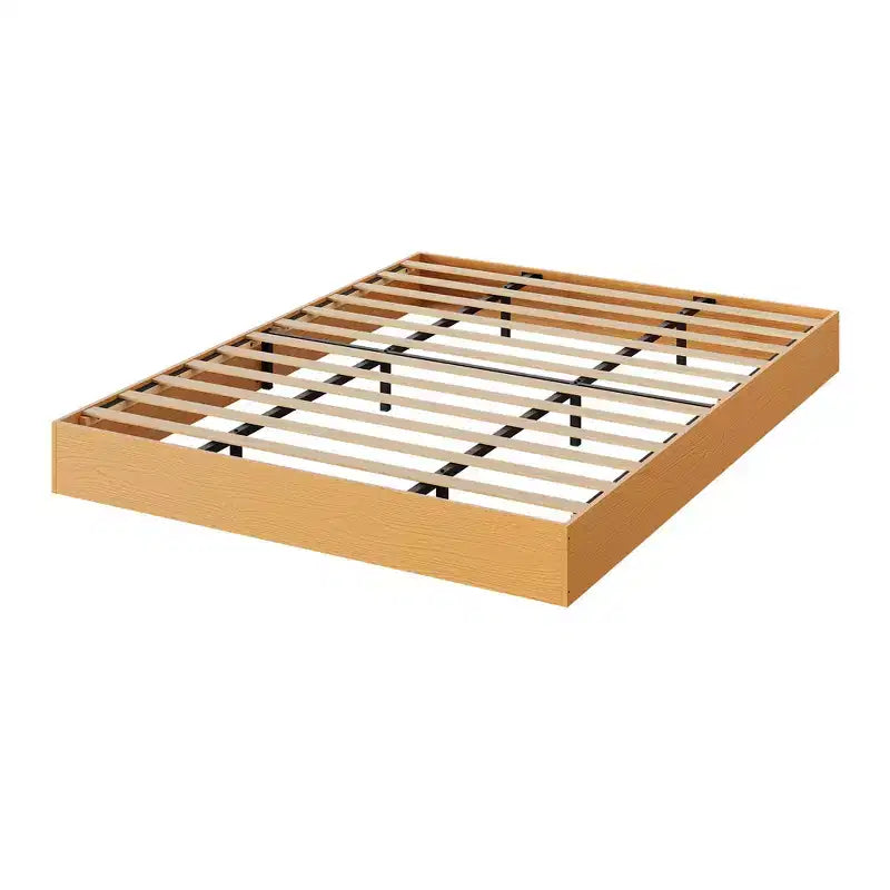 Wooden Bed Frame Without Headboard, Wood Slat Support,No Box Spring Needed, Easy Assembly