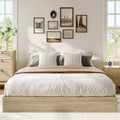 Wooden Bed Frame Without Headboard, Wood Slat Support,No Box Spring Needed, Easy Assembly