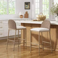 Christopher Knight Home Avirae 29.25 Farmhouse Rattan Upholstered Barstools (Set of 2)
