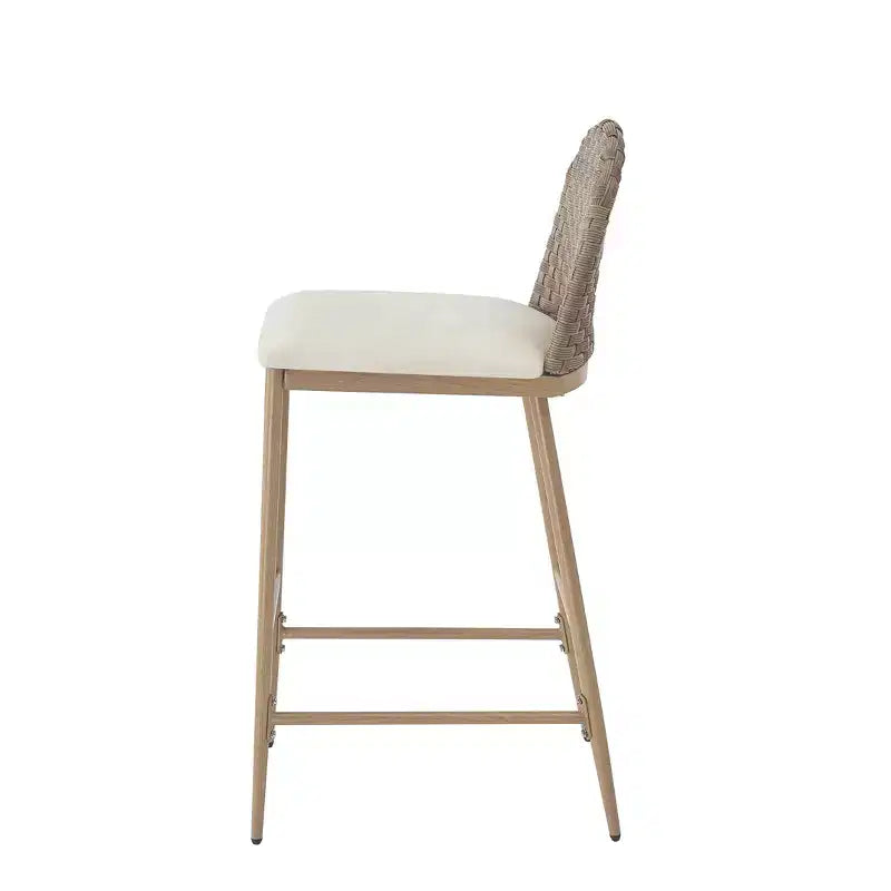 Christopher Knight Home Avirae 29.25 Farmhouse Rattan Upholstered Barstools (Set of 2)