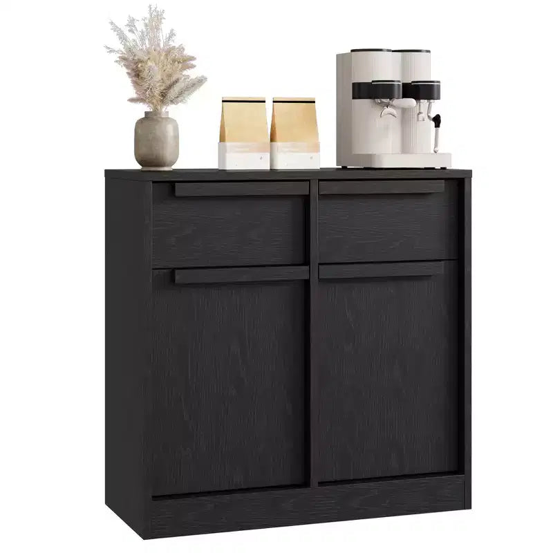 31.5 Sideboard Buffet Cabinet, Entryway Coffee Bar Cabinet with 2 Drawers, Wooden Floor Cupboard Cabinet, Media Console Table for Living Room