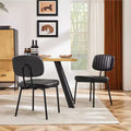 Okak Faux Leather Upholstered Cushion Small Dining Chair with Metal Frame,Set of 2 Accent Dining Chairs for Dining Room,Kitchen