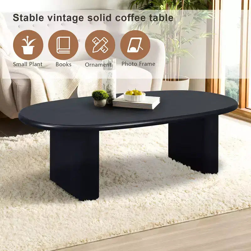GDFStudio Modern 51 Oval Wooden Coffee Table