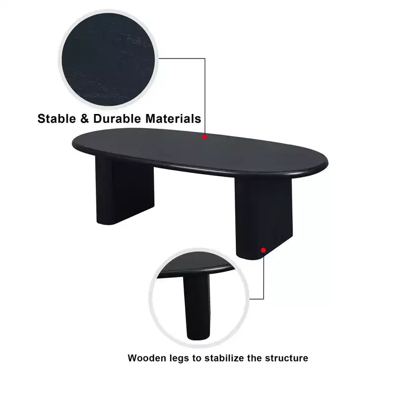 GDFStudio Modern 51 Oval Wooden Coffee Table