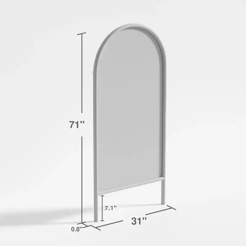 MAYEERTY Full-Length Mirror Solid Wood Ladder Arch Black 64x21x1in No Stand