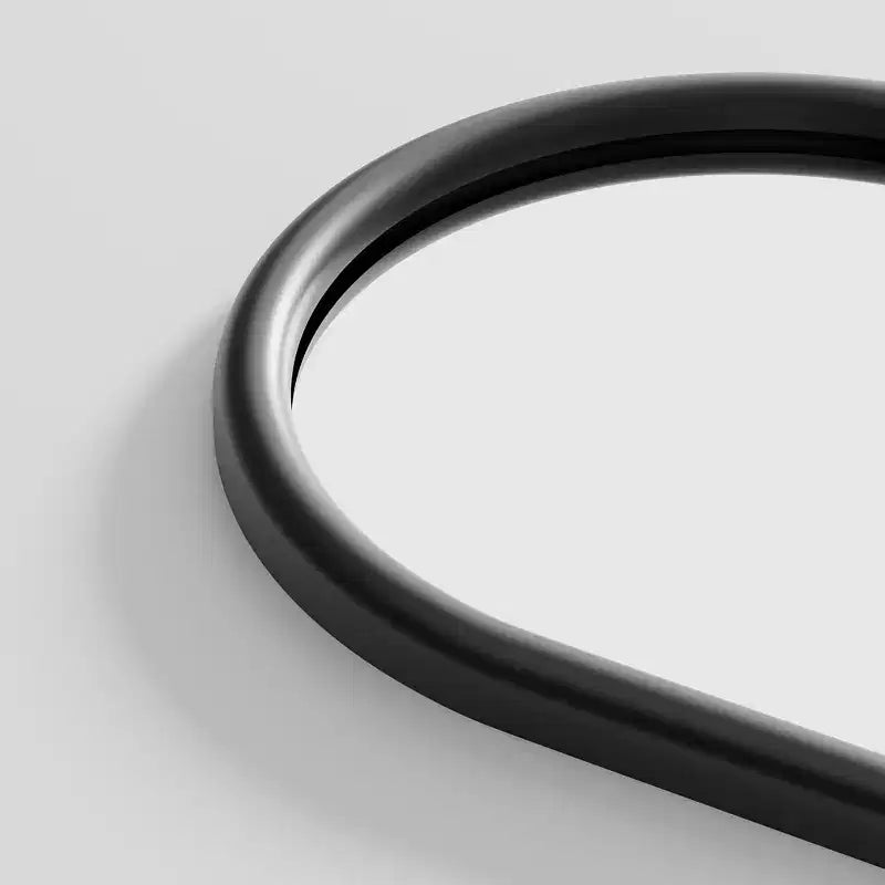 MAYEERTY Full-Length Mirror Solid Wood Ladder Arch Black 64x21x1in No Stand