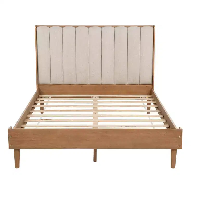 Queen/King Size Platform Bed Frame with Upholstered Headboard - ModernLuxe