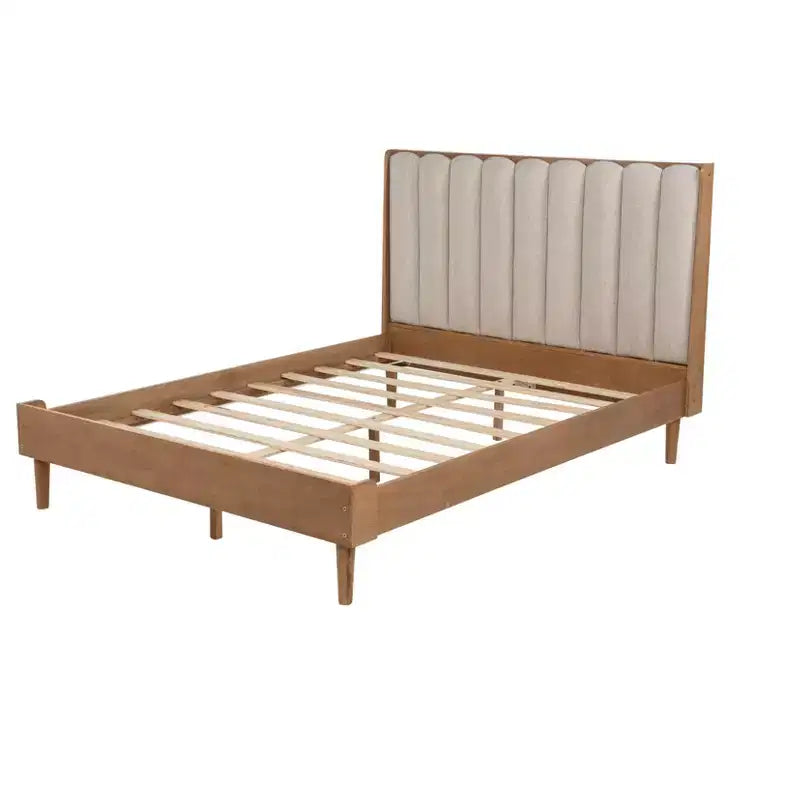 Queen/King Size Platform Bed Frame with Upholstered Headboard - ModernLuxe