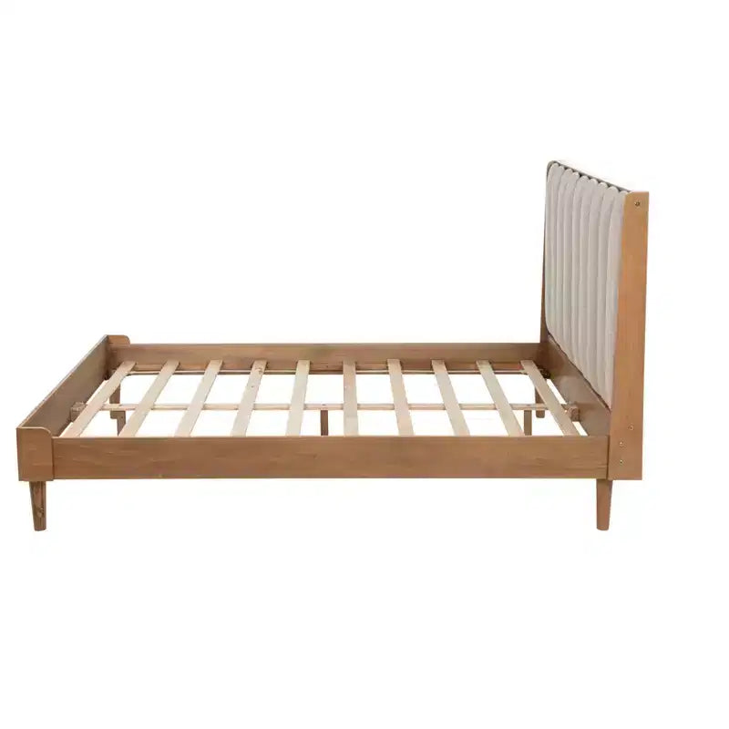 Queen/King Size Platform Bed Frame with Upholstered Headboard - ModernLuxe