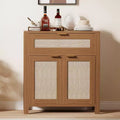 Sideboard Buffet Cabinet with Storage, Rattan Cabinet with Drawer and Door Accent with Adjustable Shelves Bar Console Table for Living Room Kitchen