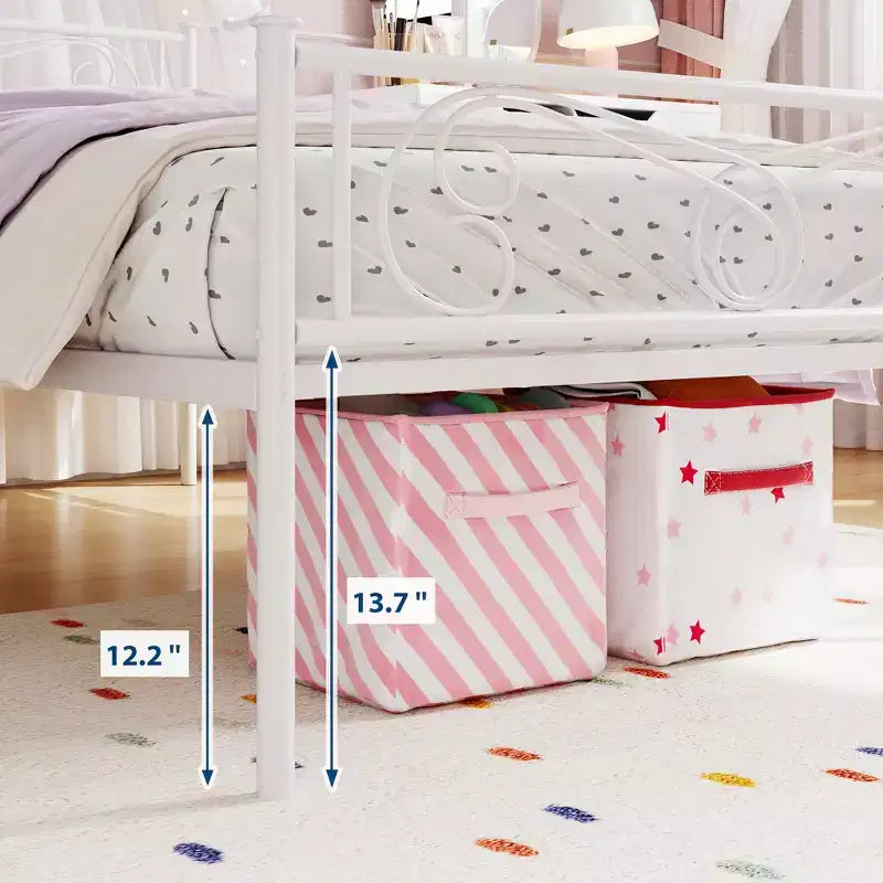 Twin Size Metal Bed Frame, Bed Frames with Headboard , Metal Platform Bed Frame with Footboard,Steel Slats Support,Easy Assembly