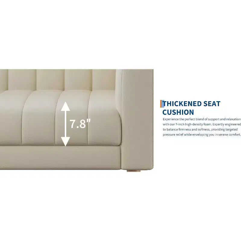 COZONY 78 Faux Leather Sofa Couch with Deep Seats, 3-Seater Modern Sofa with Pillows & Wood Legs for Living Room