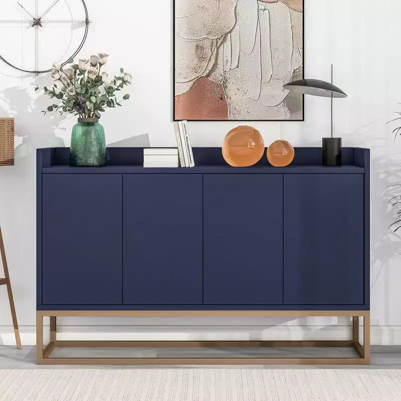 GDFStudio Truda 47.2'' Modern Sideboard Buffet Cabinet with Adjustable Shelves and Gold Metal Legs
