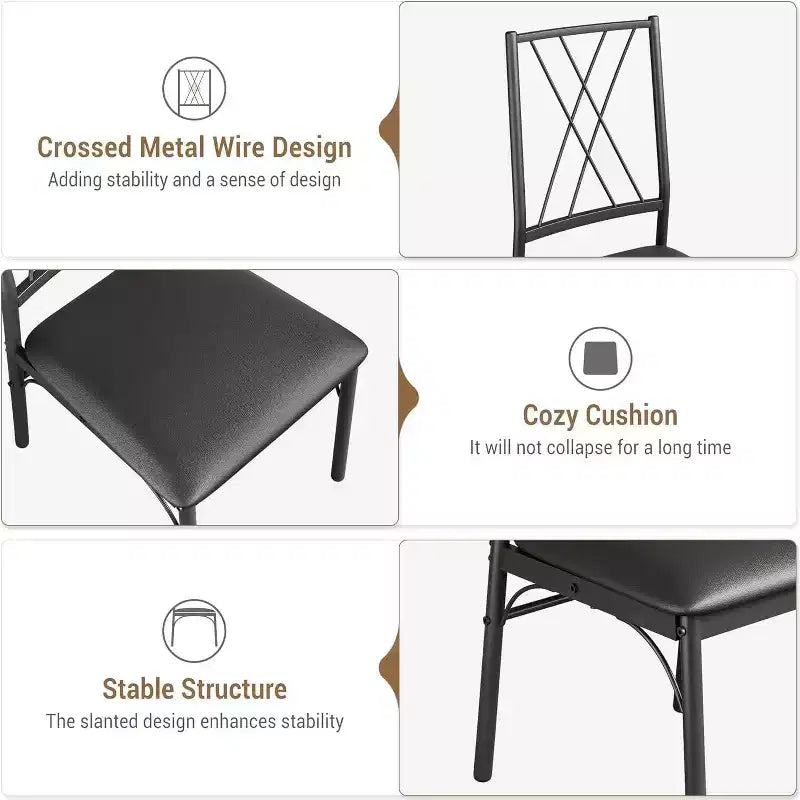 COZONY 5-Piece Dining Table Set with 4 Chairs, Rectangular Dining Table and Cushioned Chairs for Kitchen, Dining Room, or Breakfast Nook