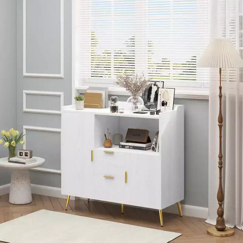 Buffet Cabinet with Drawersof 2 set), 40 Sideboard Buffet Storage Cabinet with Shelves and Doors
