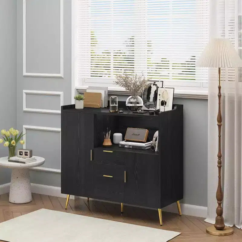 Buffet Cabinet with Drawersof 2 set), 40 Sideboard Buffet Storage Cabinet with Shelves and Doors