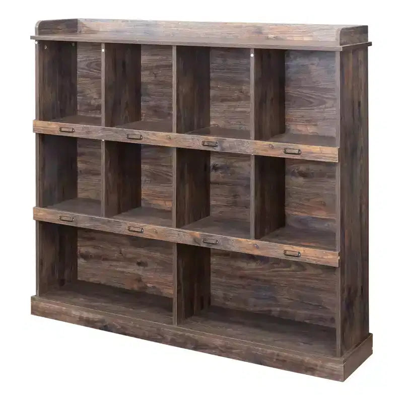 AndMakers 47.24 in. Tall Espresso Wood 3-Shelf Bookcase