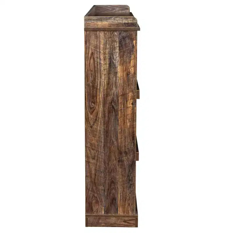 AndMakers 47.24 in. Tall Espresso Wood 3-Shelf Bookcase