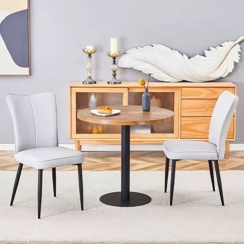 3/5 Piece Dining Table Set Round Kitchen Table Set Space-Saving Dinette with 2/4 Upholstered Chairs - ModernLuxe