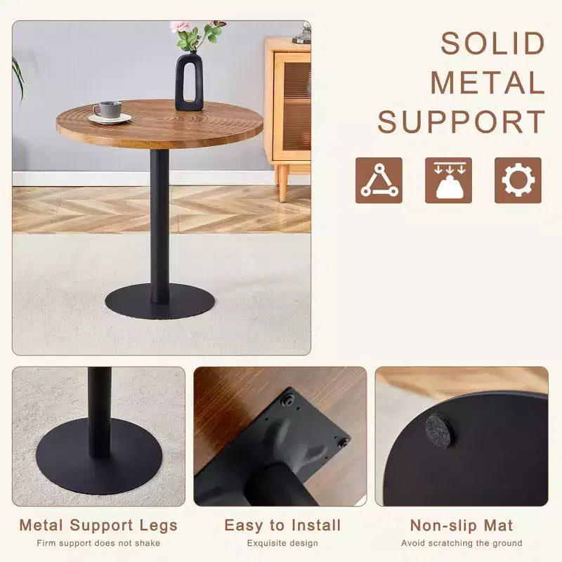 3/5 Piece Dining Table Set Round Kitchen Table Set Space-Saving Dinette with 2/4 Upholstered Chairs - ModernLuxe