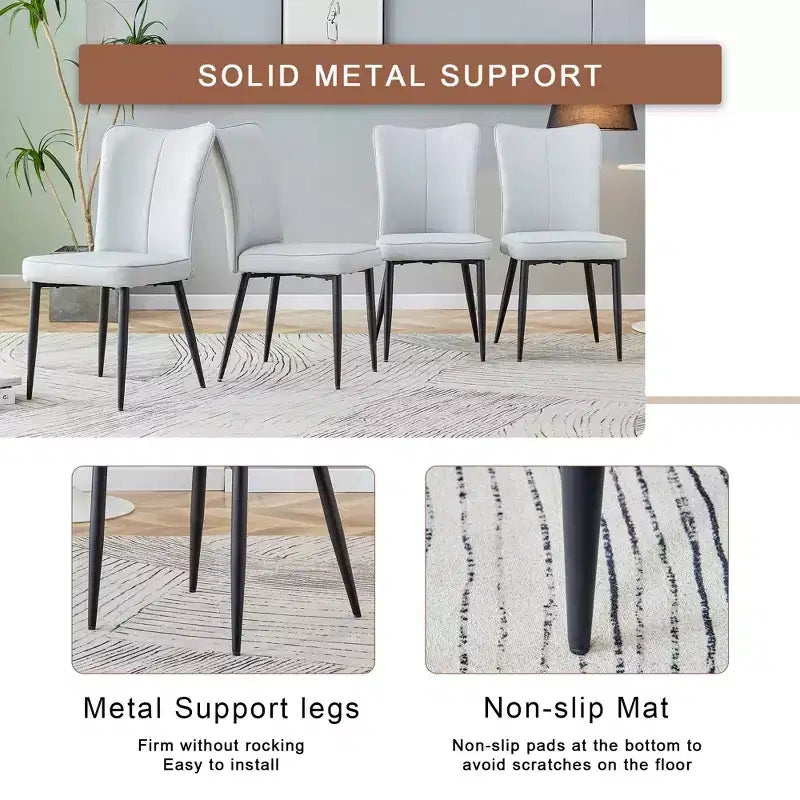3/5 Piece Dining Table Set Round Kitchen Table Set Space-Saving Dinette with 2/4 Upholstered Chairs - ModernLuxe