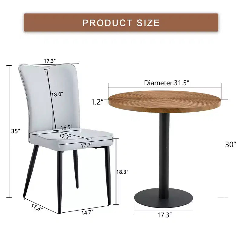 3/5 Piece Dining Table Set Round Kitchen Table Set Space-Saving Dinette with 2/4 Upholstered Chairs - ModernLuxe